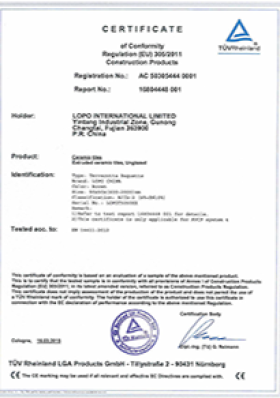 LOPO China Terracotta Baguette CE Certificate