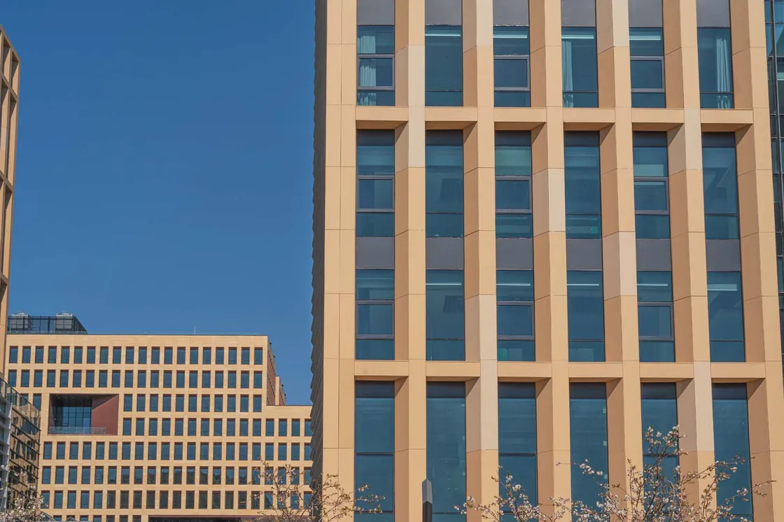Facade detail of HaiKai Park - LOPO terracotta panels combined with glass curtain wall, designed by Cui Kai..jpg