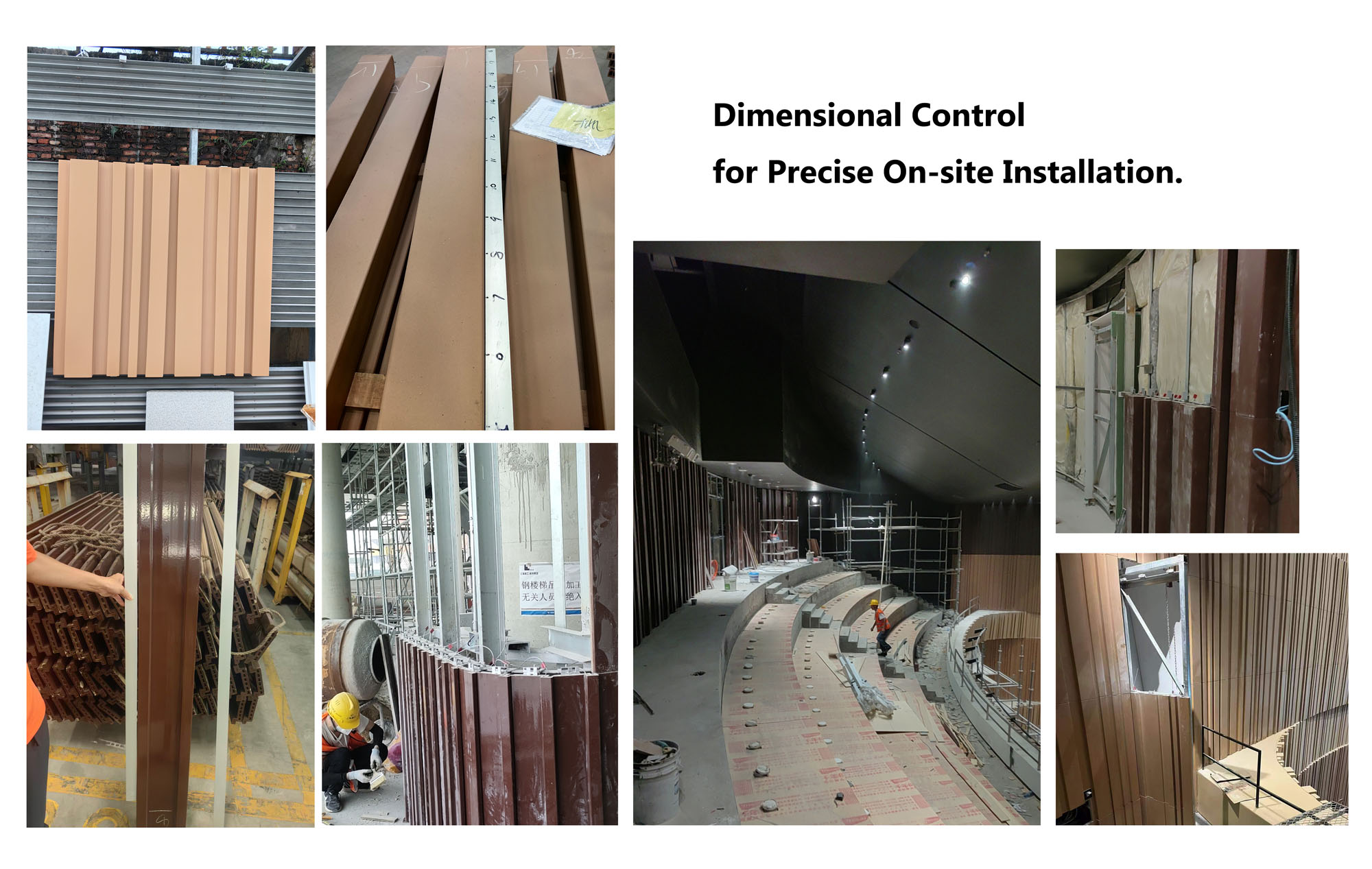 Dimensional inspection and installation tracking for interior terracotta cladding.